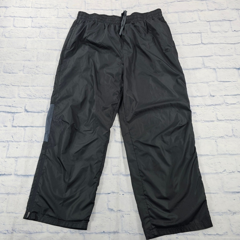 Starter Track Pants MENS XL Black Nylon Mesh Lined Athletic Windbreaker Joggers